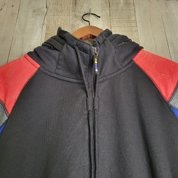 LI-NING Transit Hoodie. Red, Blue & Black. Men's Large. Cotton Blend. - Picture 3 of 15
